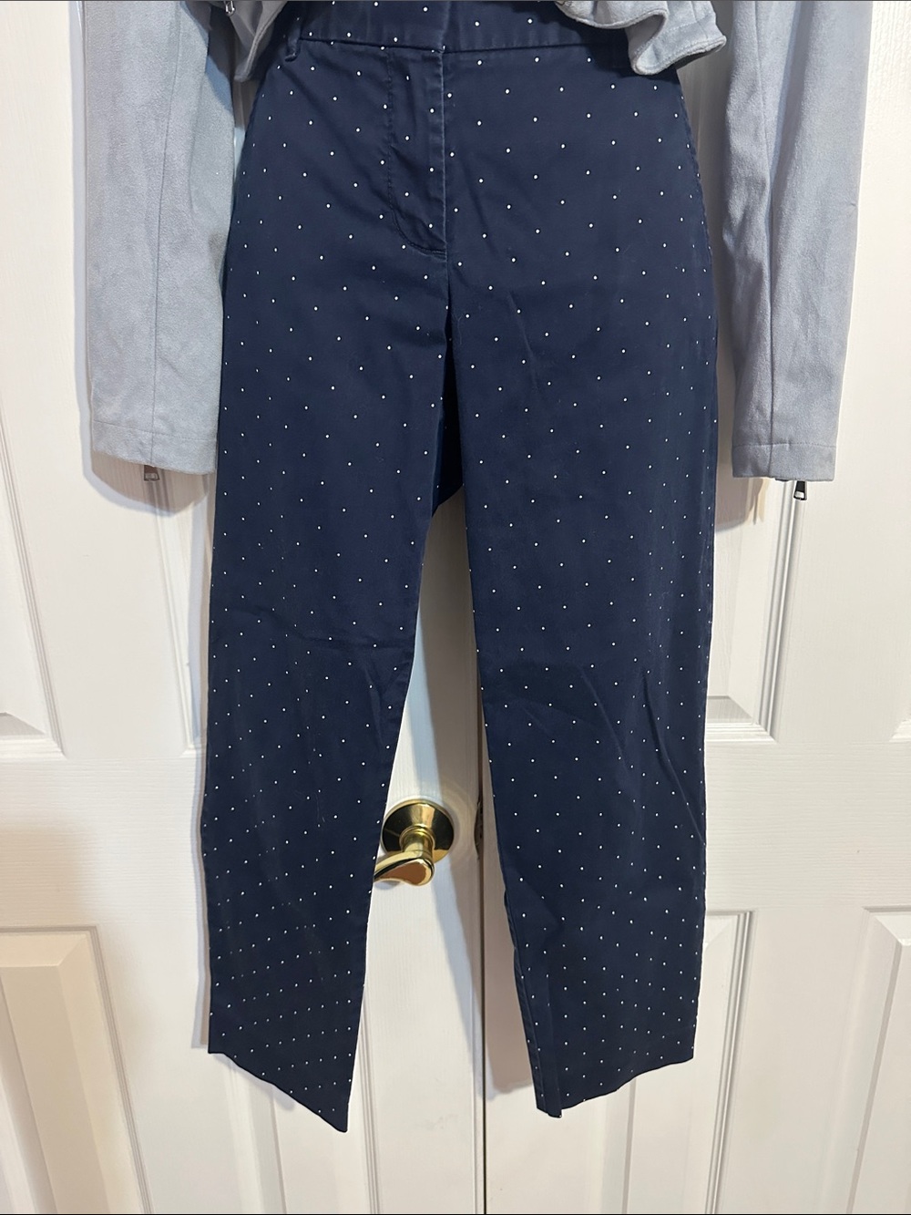 Jcrew Womens Navy Polka Dot Chinos - Tailored Everyday Fit